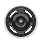 17” Dog-Dish style Black High Gloss-Painted Aluminum Wheel with White Wall
