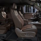 Del Rio Full Leather Seating with Lasso-Perforated Inserts on all three rows